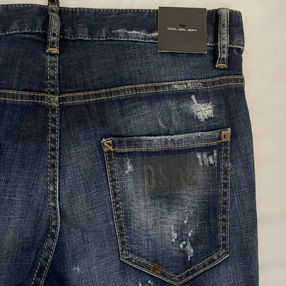 NWT Auth Dsquared2 COOL GIRL Blue Slim Fit Ripped Jeans ITALY Sz 38 - Picture 11 of 11